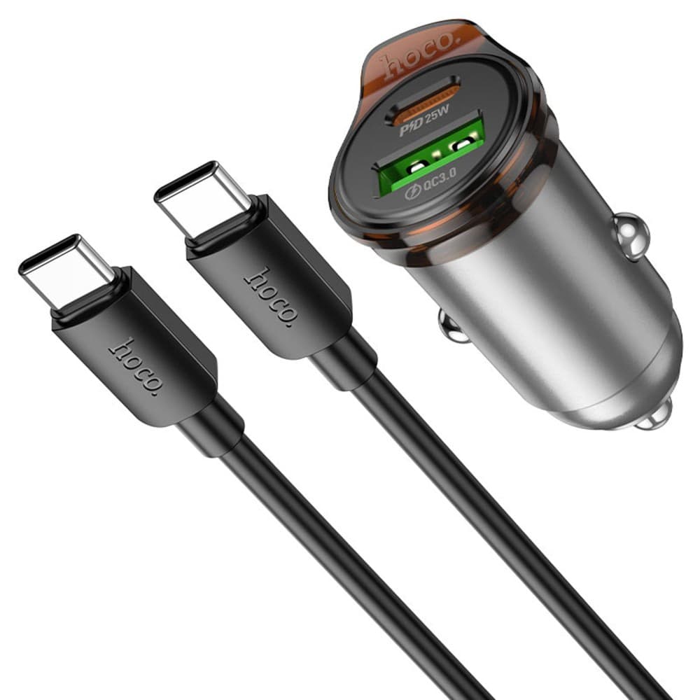 Cargador Vehicular HOCO NZ16A USB-A/USB-C C/CABLE USB-C/USB-C