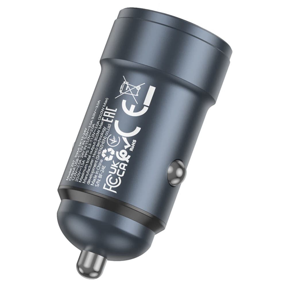 Cargador Vehicular Hoco Z57 PD30W USB-A - Black
