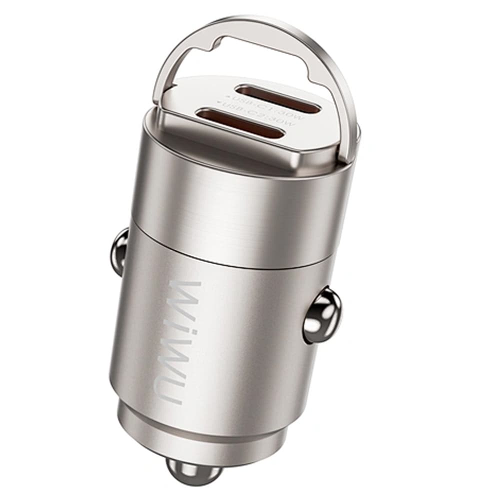 Cargador Vehicular Wiwu Nano WI-QC029 USB-C/USB-C 30W - Titanium