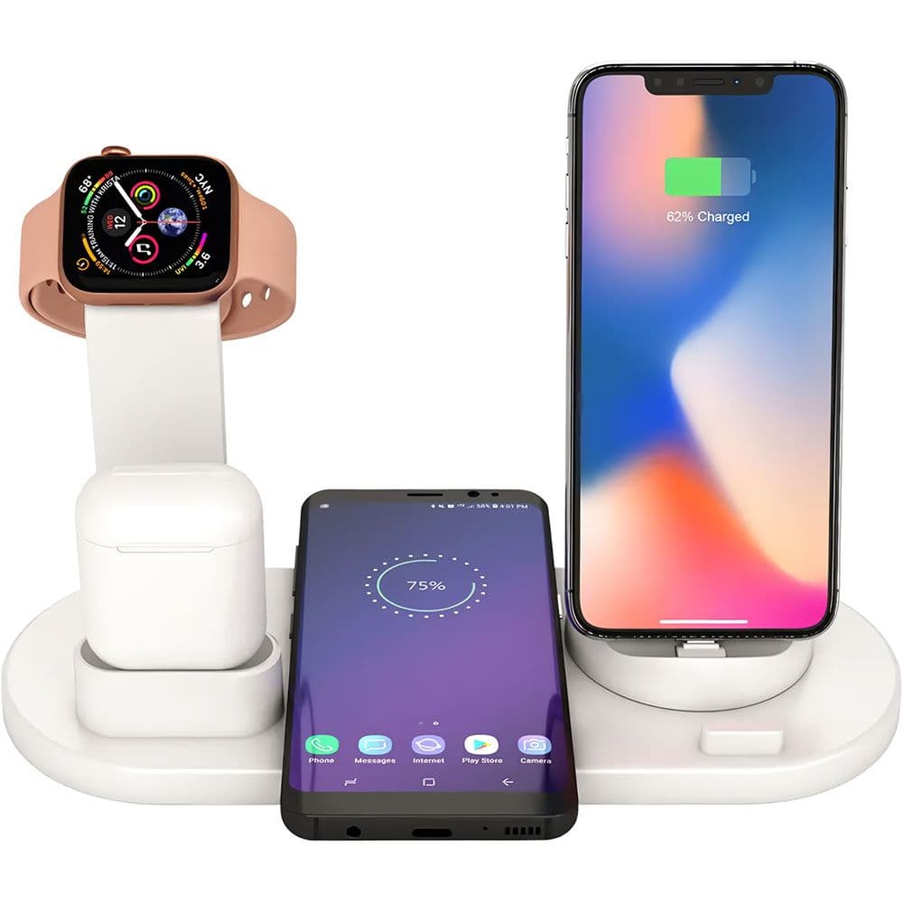 Cargador Wireless Satellite A-R26 3 En 1 - Blanco