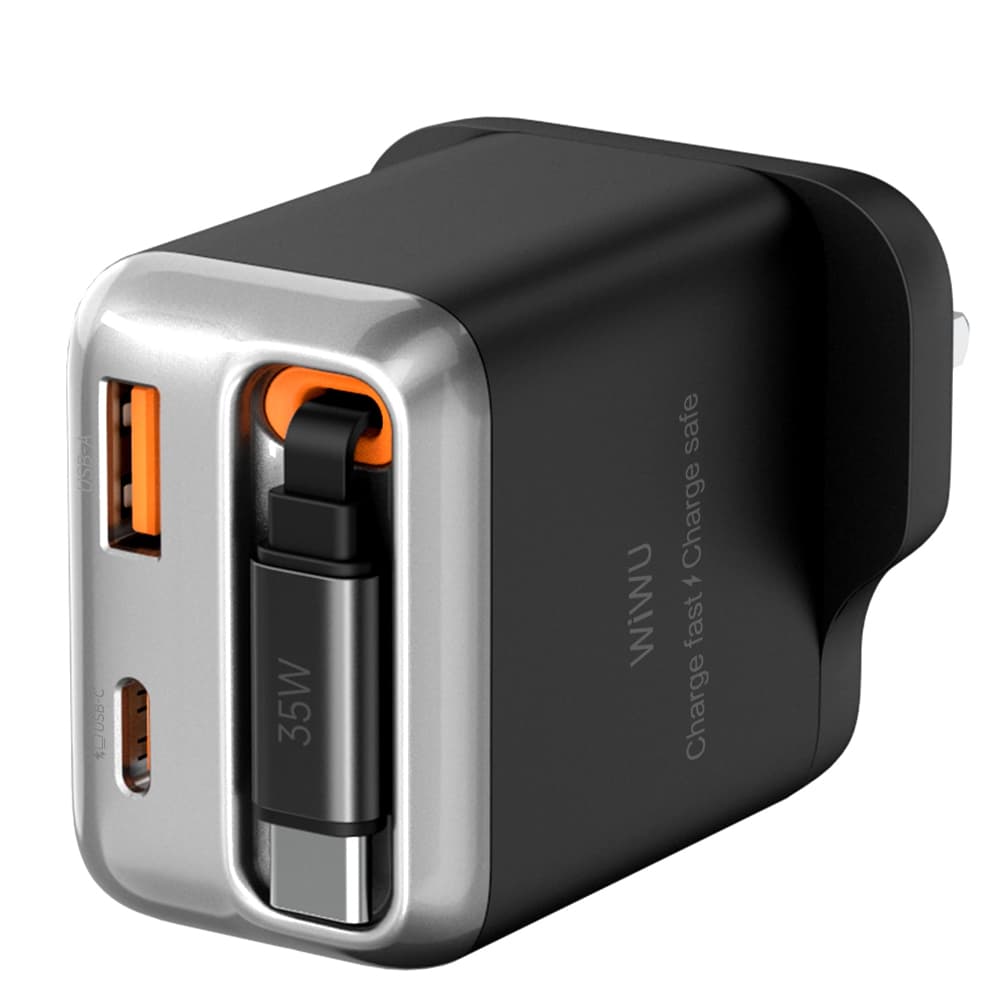 Cargador Wiwu Con Cable Helix WI-G029 35W 2 en 1 - Black