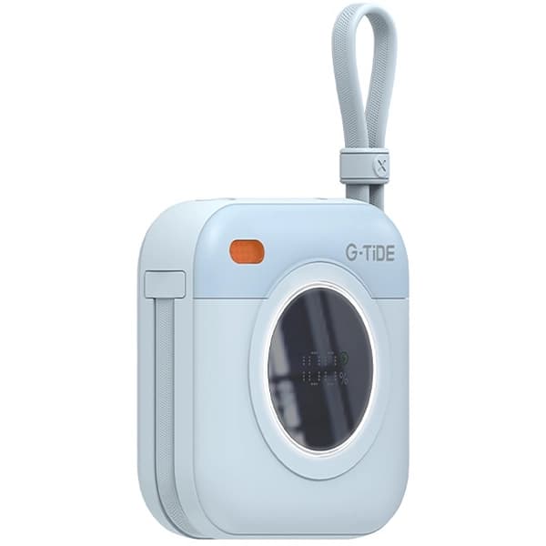 Carregador Portátil Wireless G-TiDE Multi X1 10.000 mAh 2 Saídas USB-C e Lightning - Azul Claro