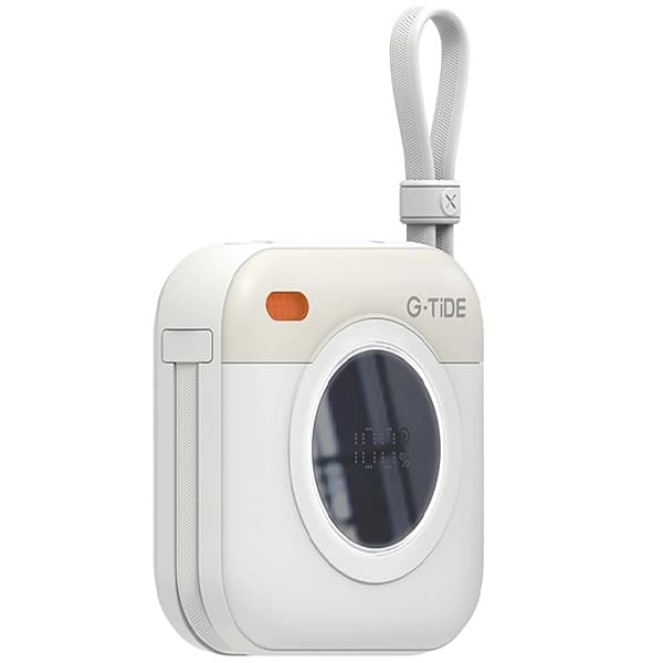 Carregador Portátil Wireless G-TiDE Multi X1 10.000 mAh 2 Saídas USB-C e Lightning - Branco Bege