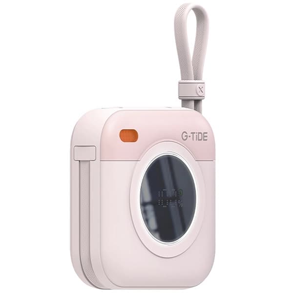 Carregador Portátil Wireless G-TiDE Multi X1 10.000 mAh 2 Saídas USB-C e Lightning - Rosa