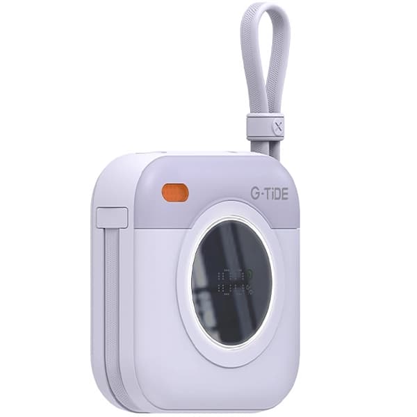 Carregador Portátil Wireless G-TiDE Multi X1 10.000 mAh 2 Saídas USB-C e Lightning - Roxo