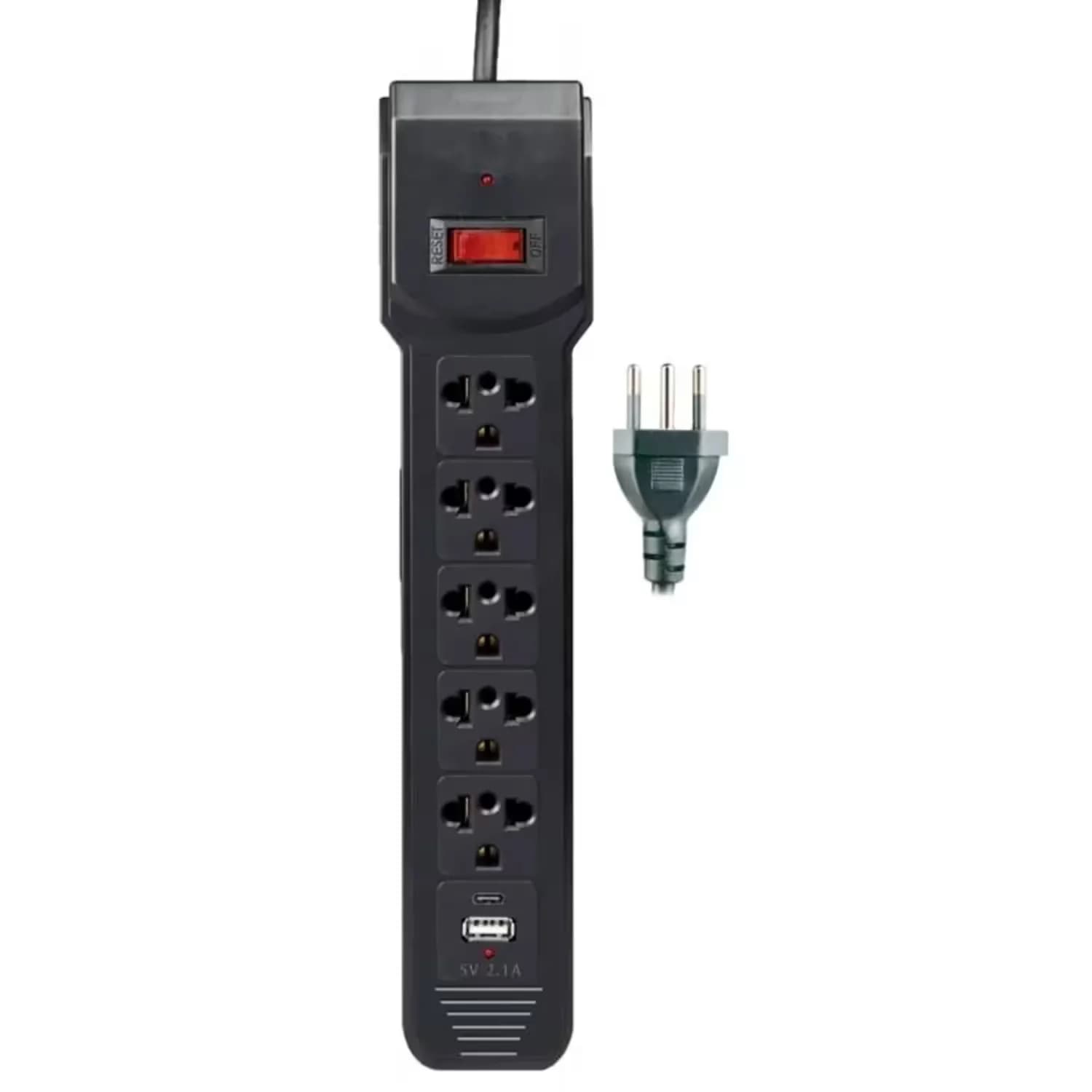 Filtro de Linha Satellite A-R014 5 Tomadas USB / USB-C 1.5 Metros - Preto