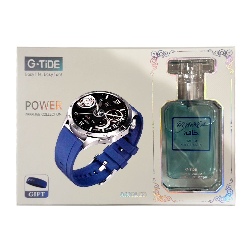 G-Tide Power com IP68 / NFC / Bluetooth / Tela AMOLED - Silver + Perfume Taka