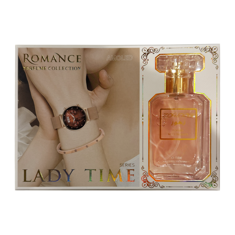 G-Tide Romance com IP68 / Tela 1.1 IPS / NFC / Bluetooth / Sensor HR - Rose Gold + Perf