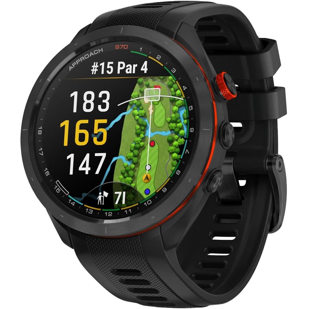 Garmin Approach S70 010-02746-02 com Tela AMOLED / 5 ATM / 47mm / Wi-Fi - Black