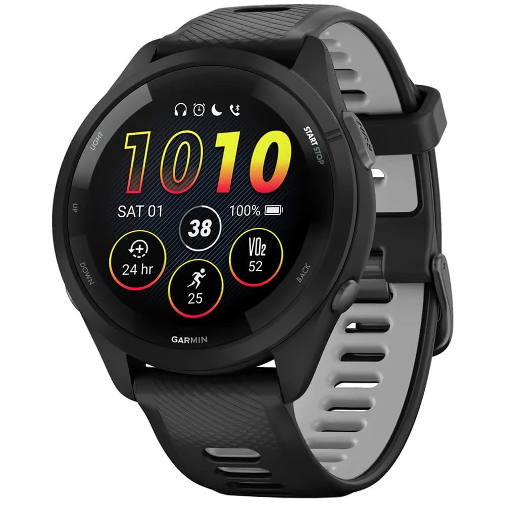 Garmin Forerunner 265 010-02810-00 com Tela AMOLED / 5 ATM / 46mm / Wi-Fi / 8GB - Black