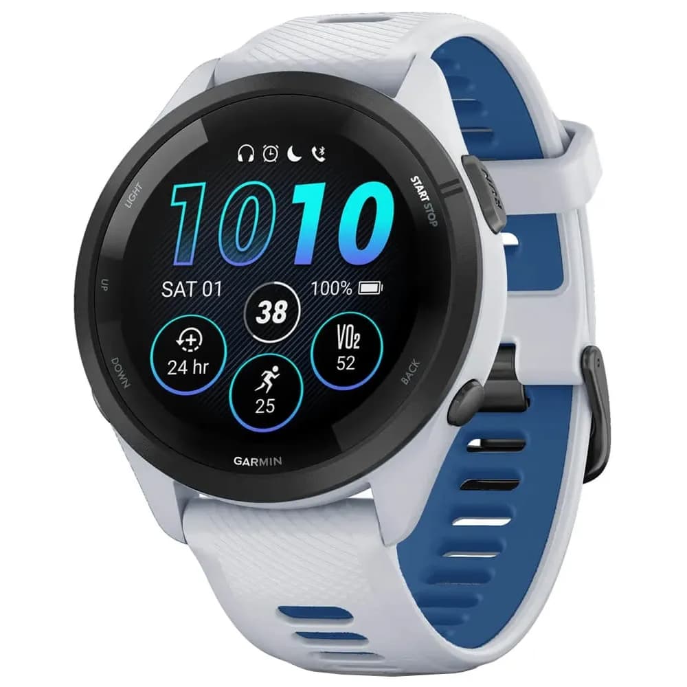 Garmin Forerunner 265 010-02810-01 com Tela AMOLED / 5 ATM / 46mm / Wi-Fi / 8GB - White