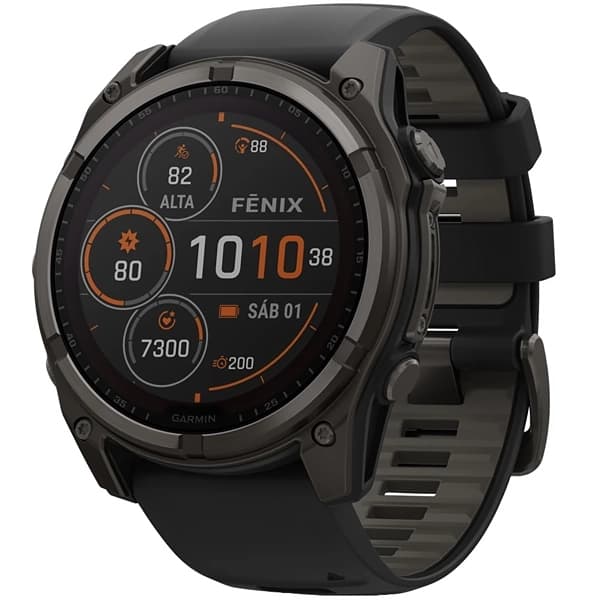 Garmin Relógio Fenix 8 SOLAR Sapphire 010-02907 51 mm com GPS Wi-Fi - Cinza