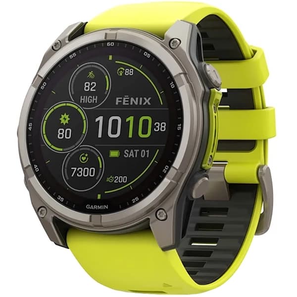 Garmin Relógio Fenix 8 SOLAR Sapphire 010-02907 51 mm com GPS Wi-Fi - Cinza Amarelo