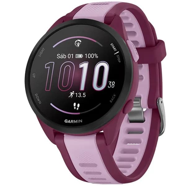 Garmin Relógio Forerunner 165 Music 010-02863 com GPS Bluetooth - Roxo Rosa