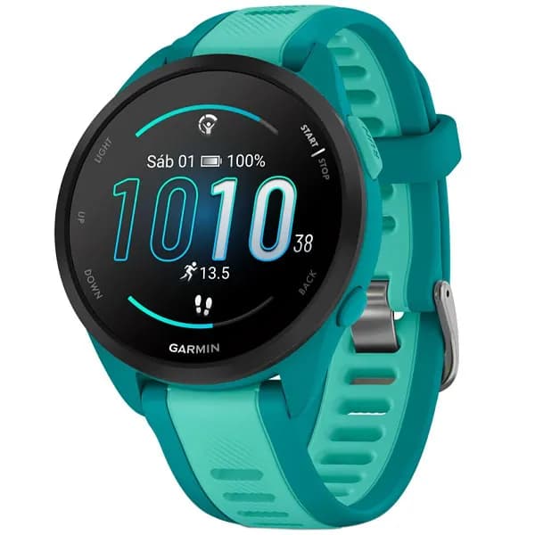 Garmin Relógio Forerunner 165 Music 010-02863 com GPS Bluetooth - Verde Turquesa Aqua