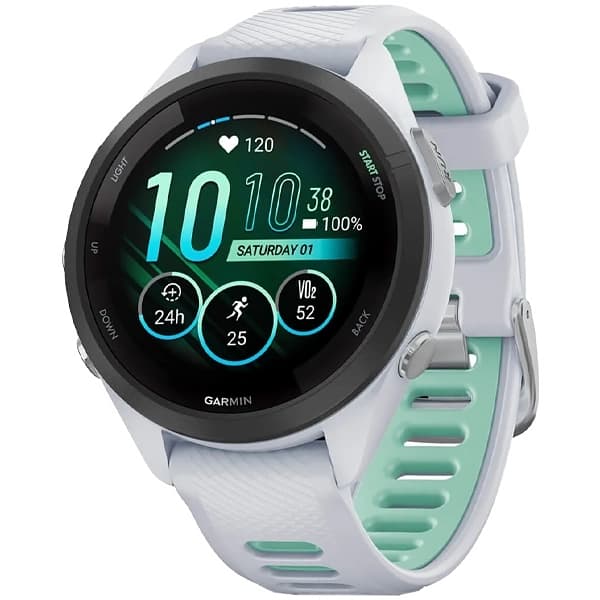 Garmin Relógio Forerunner 265S 010-02810 com GPS Wi-Fi - Branco Verde