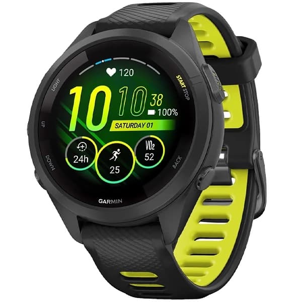 Garmin Relógio Forerunner 265S 010-02810 com GPS Wi-Fi - Preto Amarelo