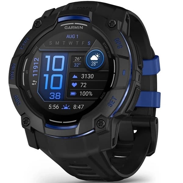Garmin Relógio Instinct 3 AMOLED 010-03020 50 mm com GPS Bluetooth - Preto Azul