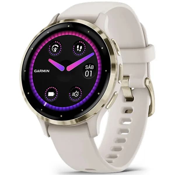 Garmin Relógio Venu 3S 010-02785 com GPS Wi-Fi - Branco Dourado