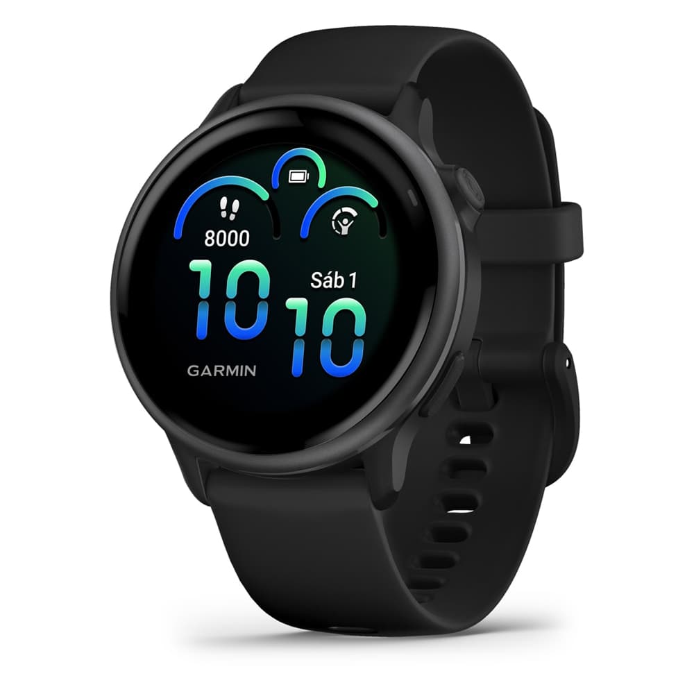 Garmin Vivoactive 6 010-02985-00 com Tela 1.2 AMOLED / 5 ATM / 42mm / Wi-Fi - Slate Bla