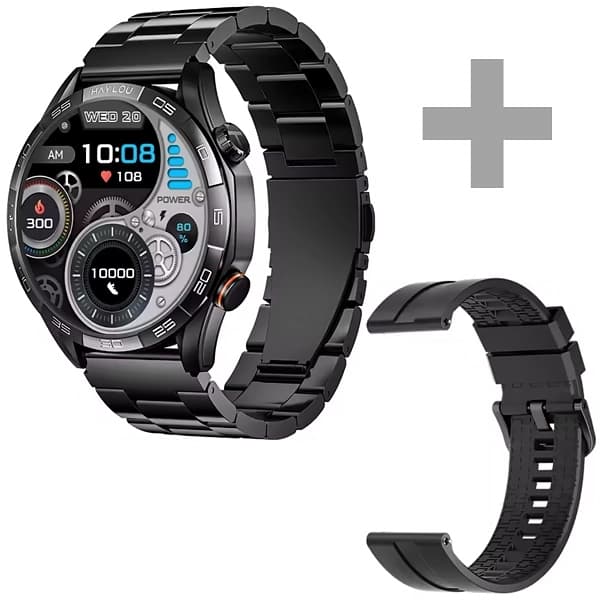 Haylou Relógio Solar 5 HF004 com Bluetooth - Preto + Pulseira
