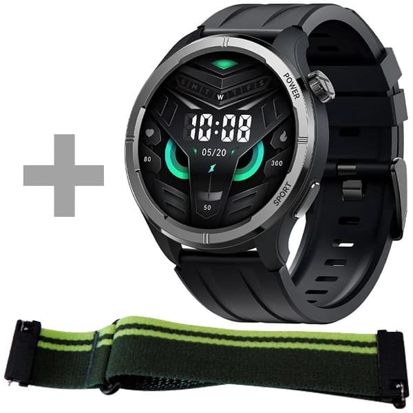 Haylou Relógio Solar Neo HF008 com Bluetooth - Preto + Pulseira (Anatel)