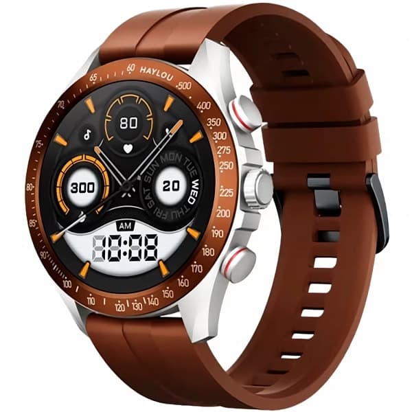Haylou Relógio Solar Pro com Bluetooth - Prata Marrom