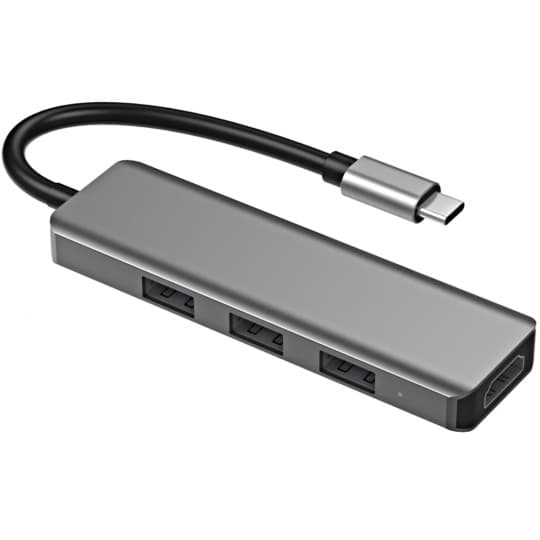 Hub USB Satellite A-HUBC52 Type C con 3 Puertos USB/Puerto PD/HDMI - Grafito