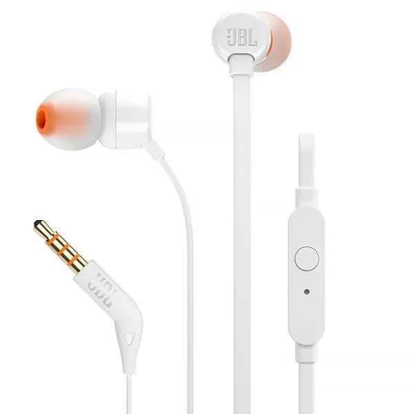 JBL Fone de Ouvido JBL TUNE110 com Microfone e Cabo de 1.1 Metros - Branco