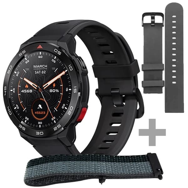 Mibro Relógio Gs Pro XPAW013 com GPS Bluetooth - Preto + 2 Pulseiras