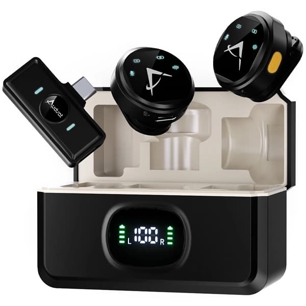 Microfone Sem Fio para Smartphone Audisat X VLOG com USB-C - Preto (3 Meses de Garantia)