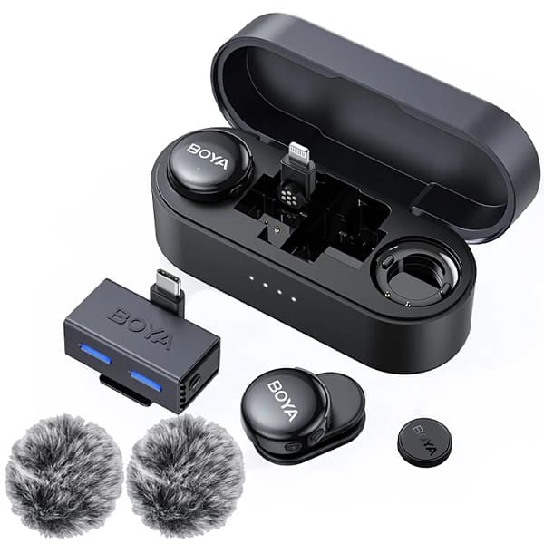Microfone Sem Fio para Smartphone Boya Boyalink 3-01 com Lightning y USB-C - Preto (Anatel)