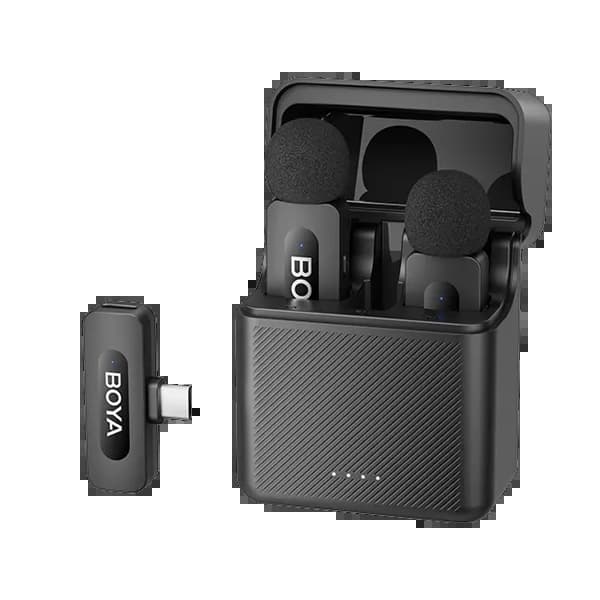 Microfone Sem Fio para Smartphone Boya BY-V30 com USB-C - Preto (Anatel)