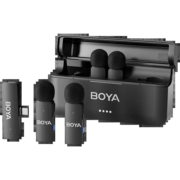 Microfone Sem Fio para Smartphone Boya BY-V4U com USB-C - Preto