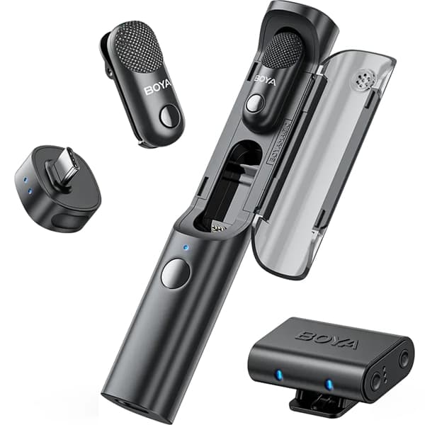 Microfone Sem Fio para Smartphone Boya Magic-03 com USB-C - Preto (Anatel)