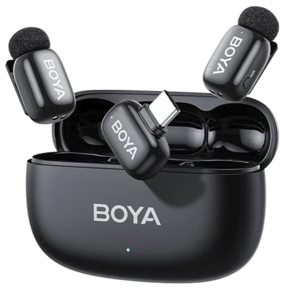 Microfone Sem Fio para Smartphone Boya Mini 2-02 com USB-C - Preto