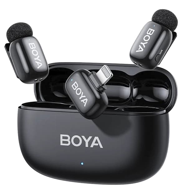 Microfone Sem Fio para Smartphone Boya Mini 2-03 com Lightning - Preto