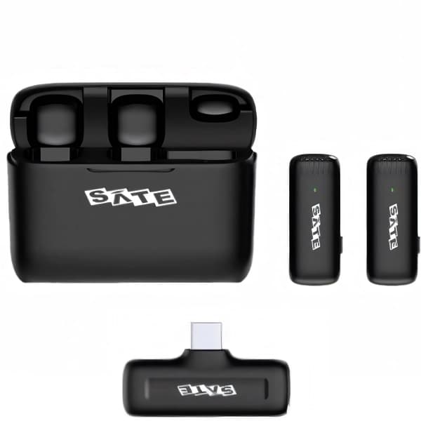 Microfone Sem Fio para Smartphone Satellite A-MK241 com USB-C - Preto