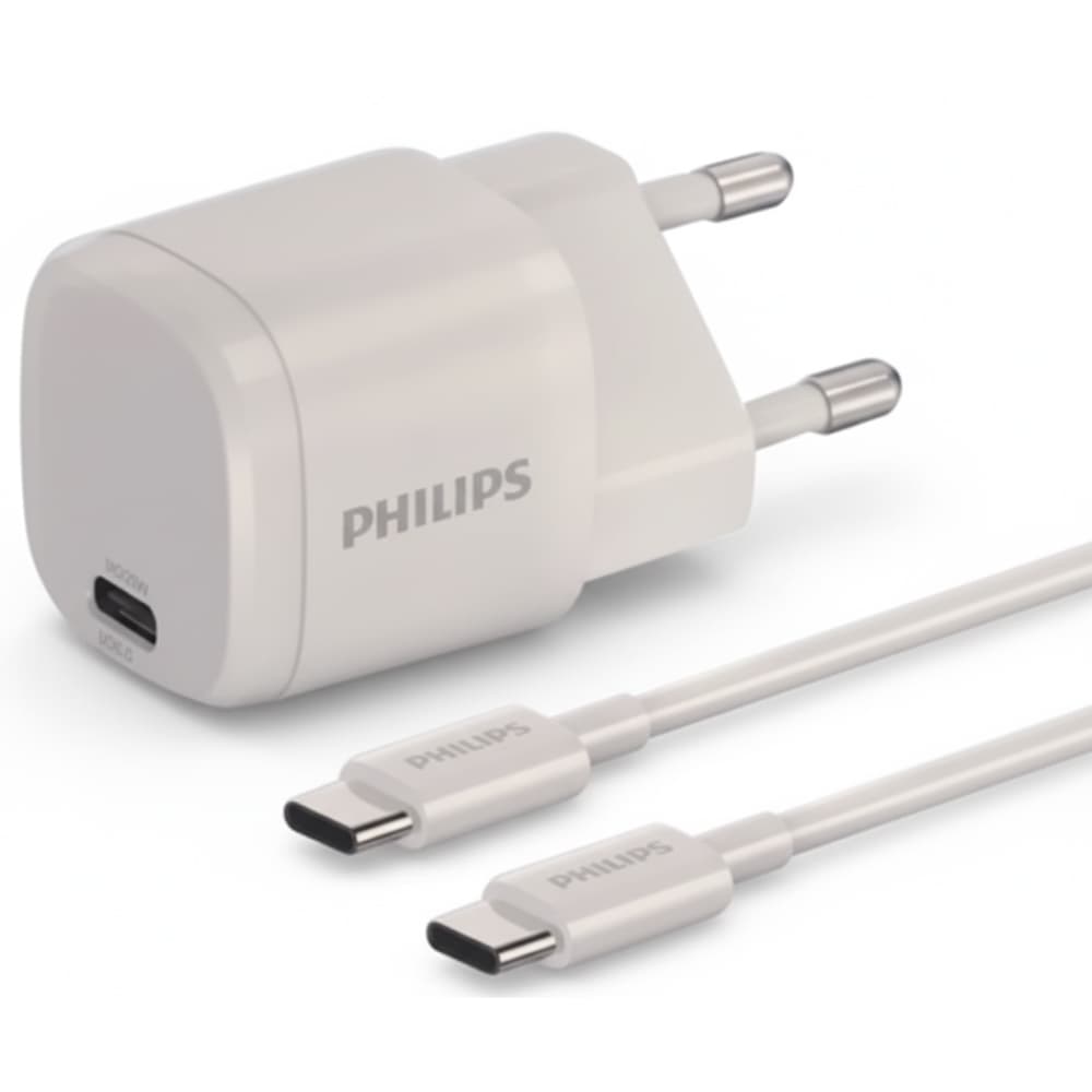 Philips Cargador Philips DLP4312C/70 USB-C a USB-C 20W con Cable - White