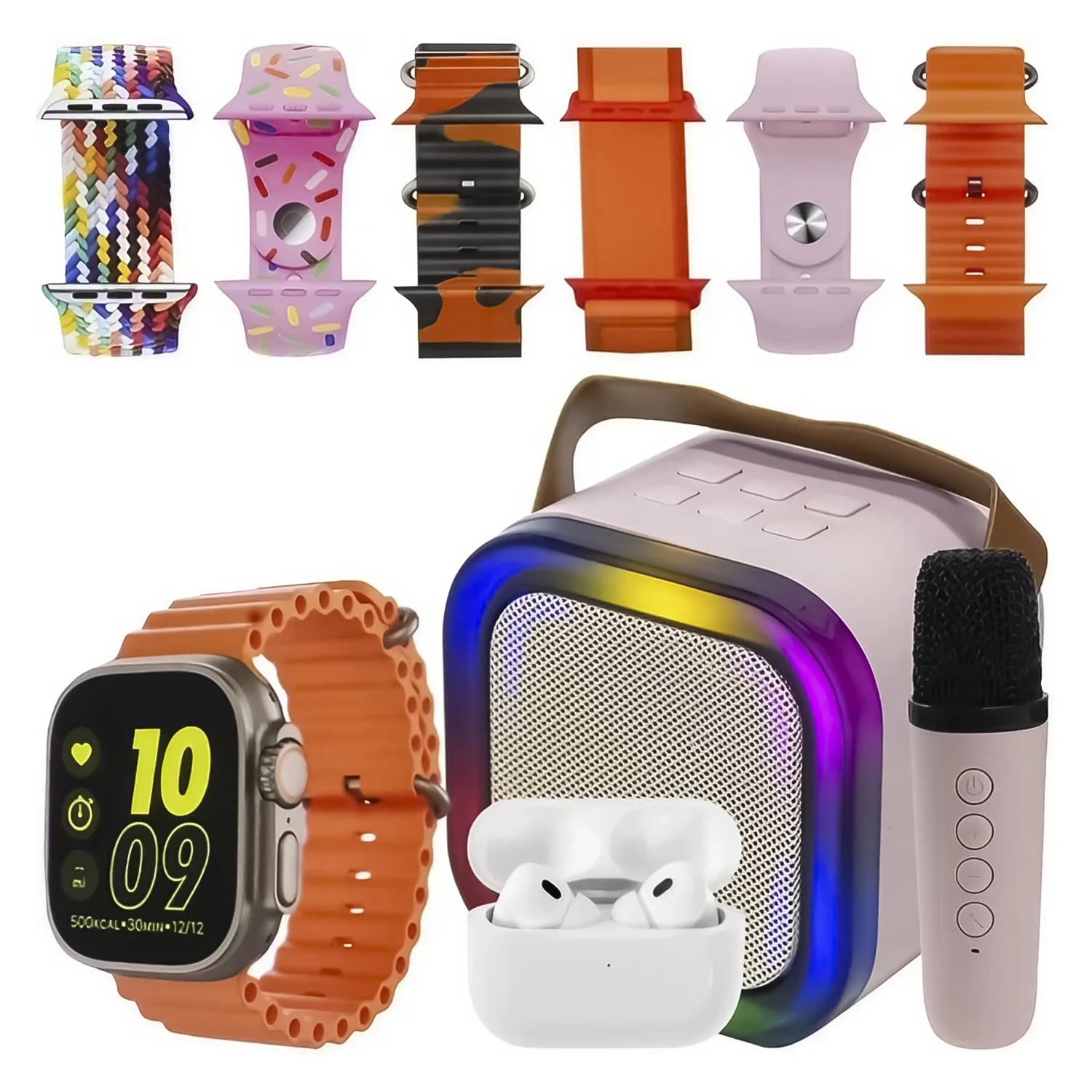 Samsung Kit Smartwatch K15 Combo 49mm + Fone de Ouvido + Speaker com Microfone - Rosa