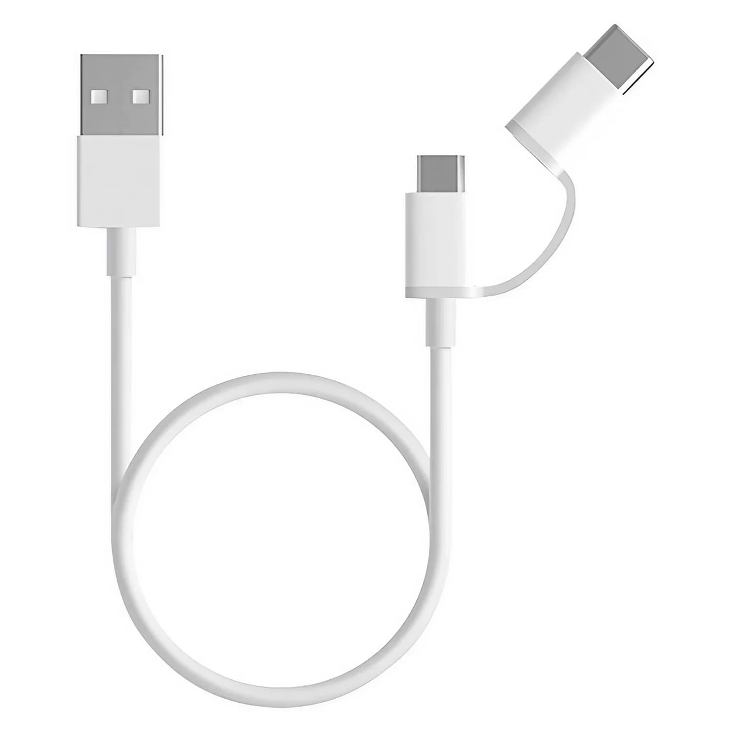 Xiaomi Cabo Xiaomi SJX01ZM USB-A para Micro USB/USB-C 30cm - Branco