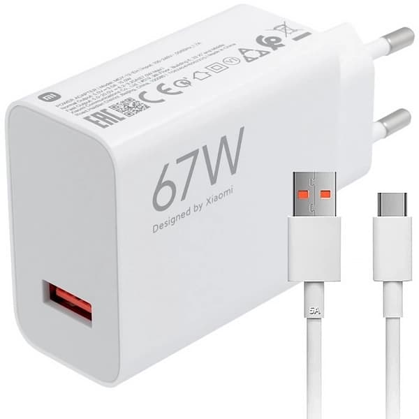 Xiaomi Carregador Xiaomi 67W HyperCharge Combo MDY-12-EH USB de 67 watts + Cabo USB-C