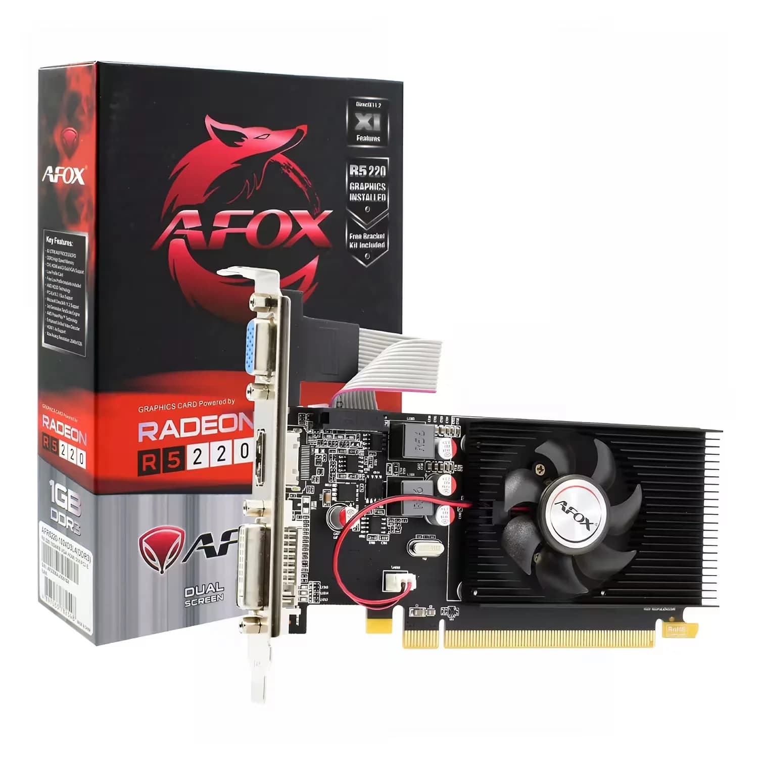 AMD Placa de Vídeo Afox AMD Radeon Afox R5-220 1GB DDR3 - AFR5220-1024D3L4