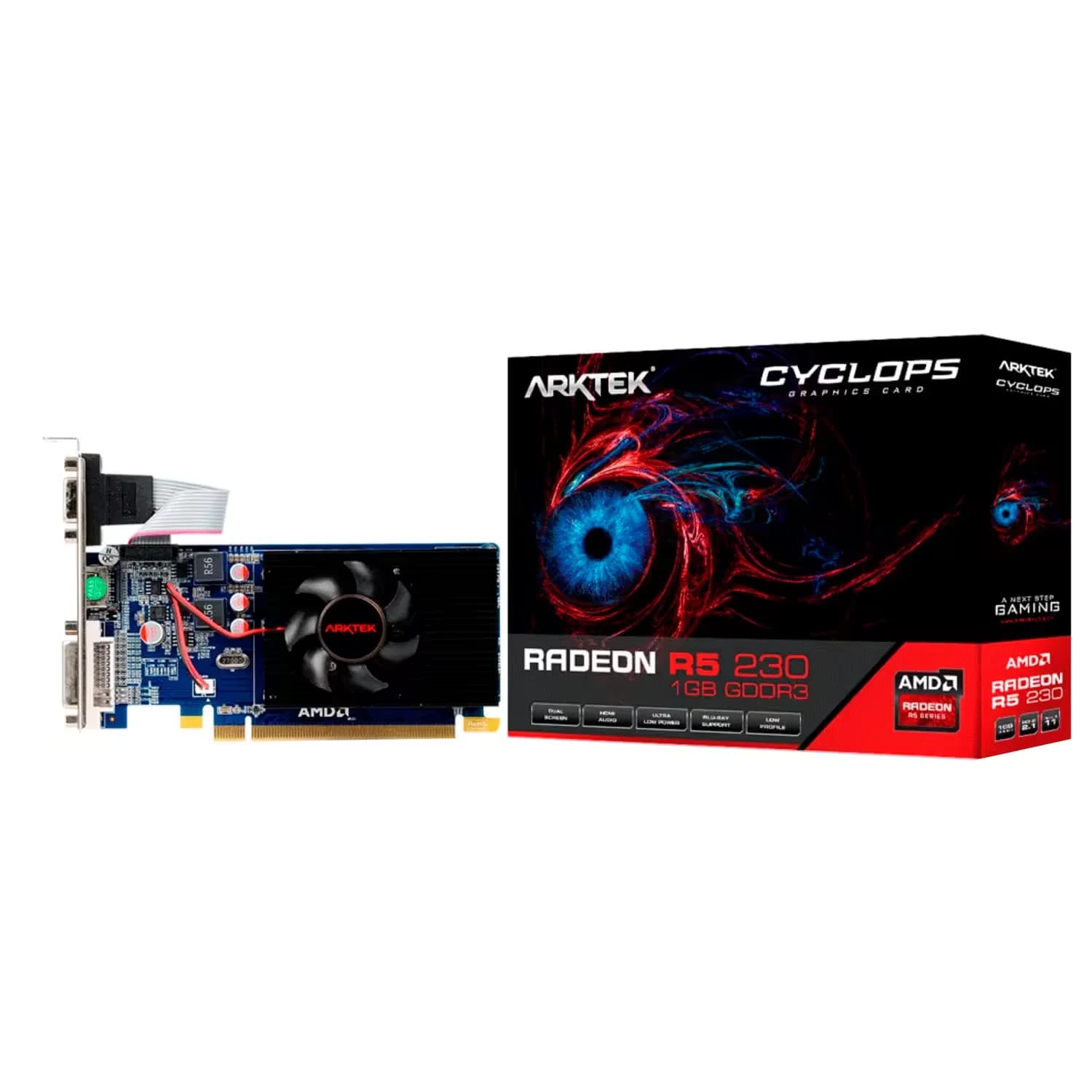 AMD Placa de Vídeo Arktek Cyclops AMD Radeon R5-230 1GB GDDR3 - AKR230D3S1GL1