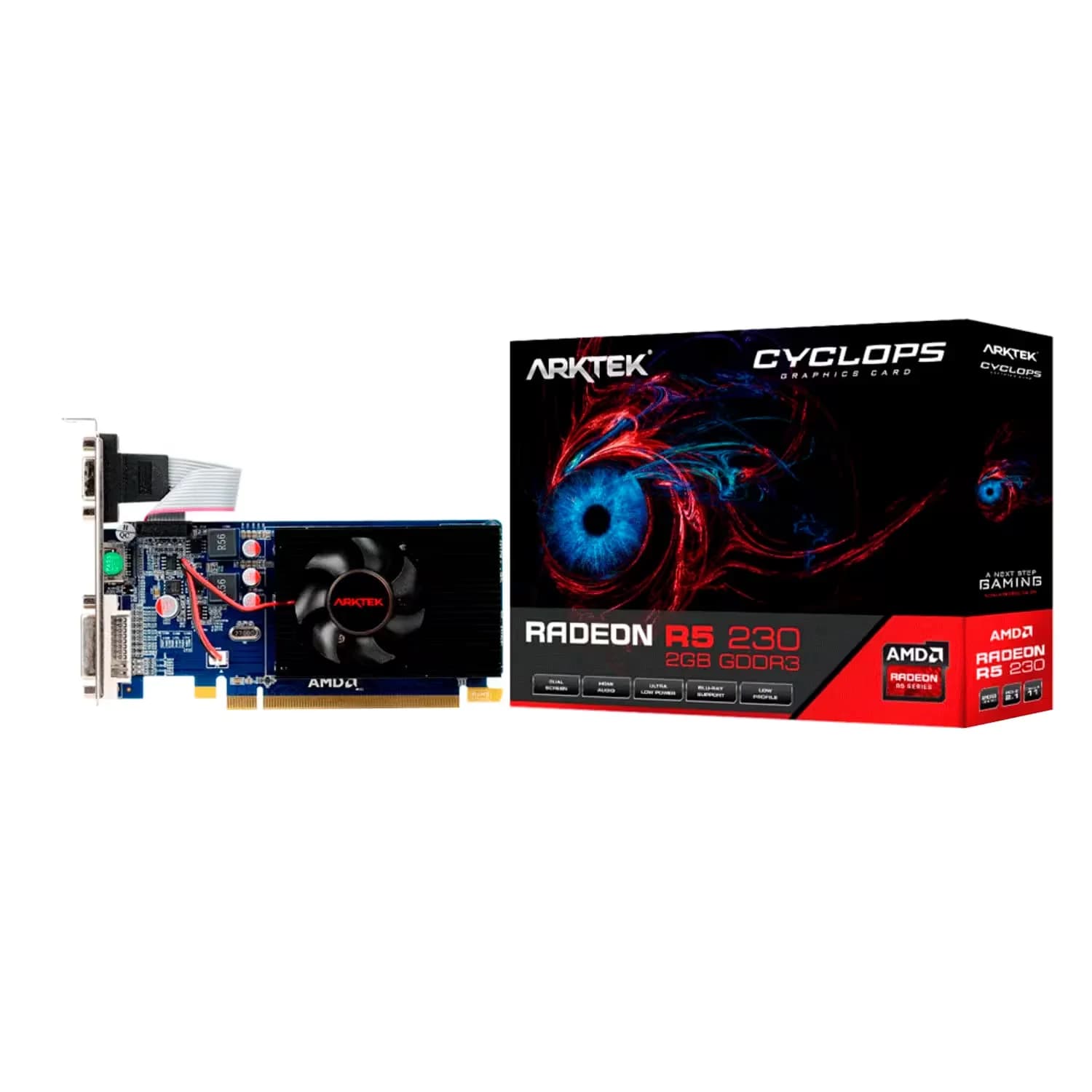 AMD Placa de Vídeo Arktek Cyclops R5-230 AMD Radeon R5 230 2GB DDR3 - AKR230D3S2GL1