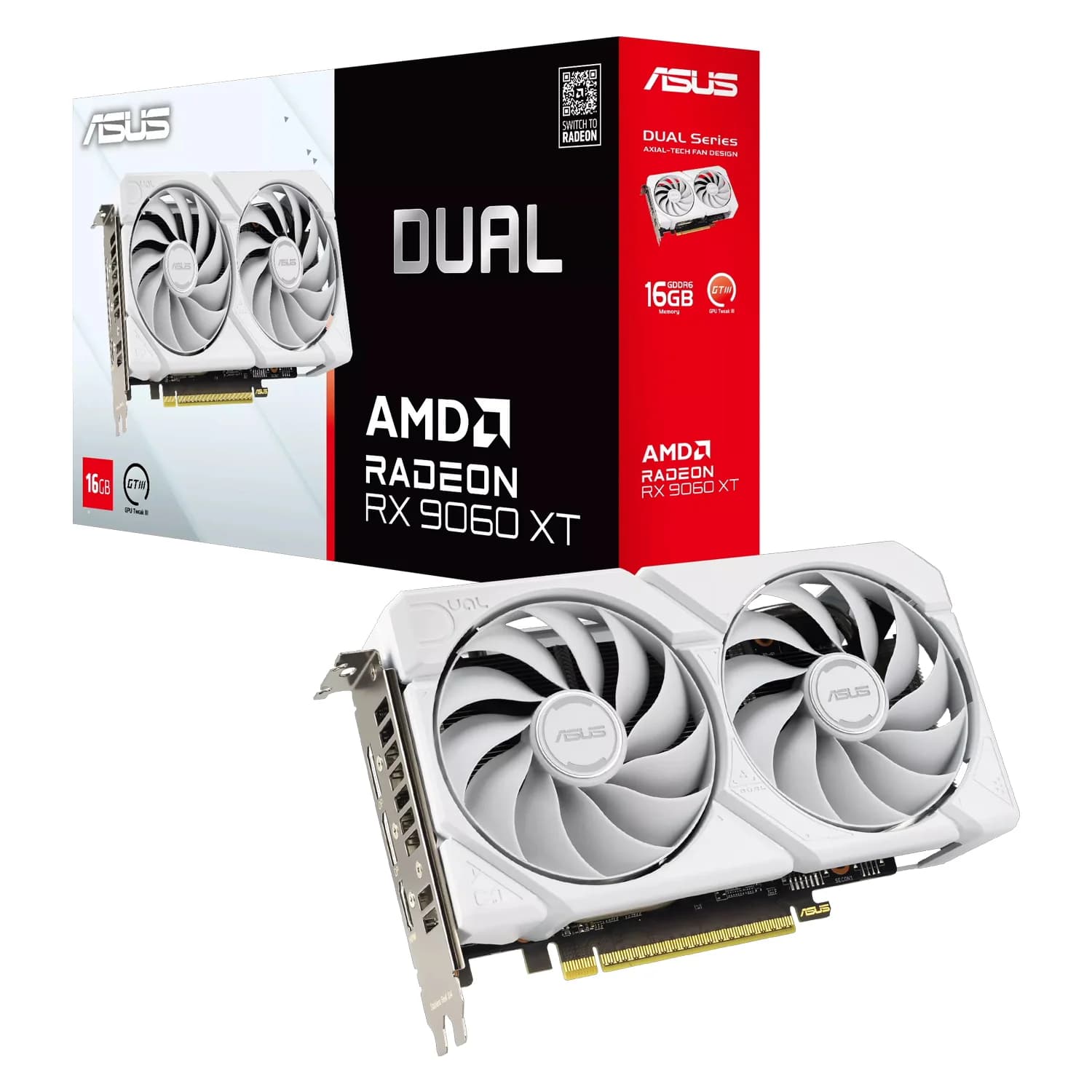 AMD Placa de Vídeo Asus Dual White Edition AMD Radeon RX-9060XT 16GB GDDR6 - DUAL-RX9060XT-16G