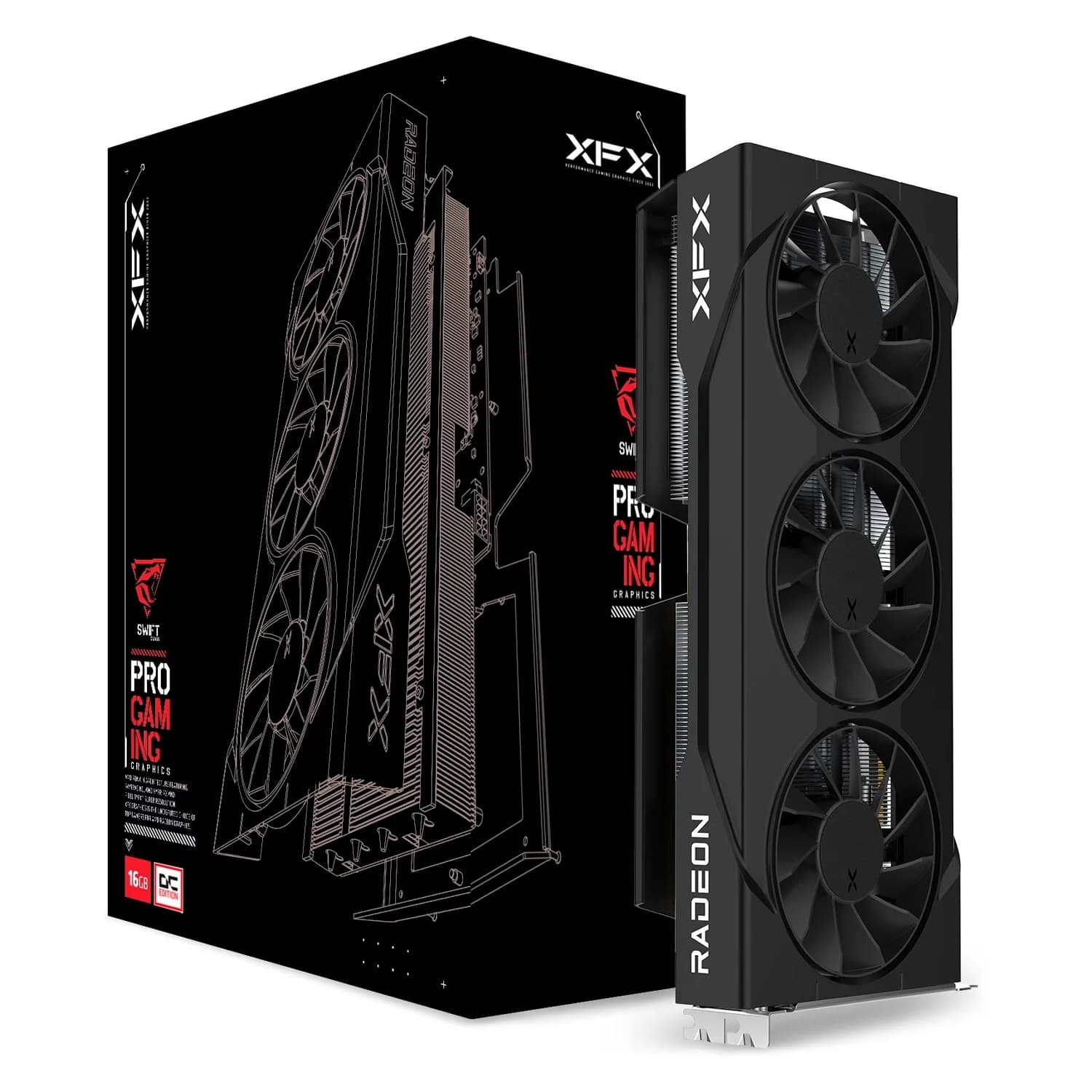 AMD Placa de Vídeo XFX Swift OC Triple Fan AMD Radeon RX-9060XT 16GB GDDR6 - RX-96TS316B7