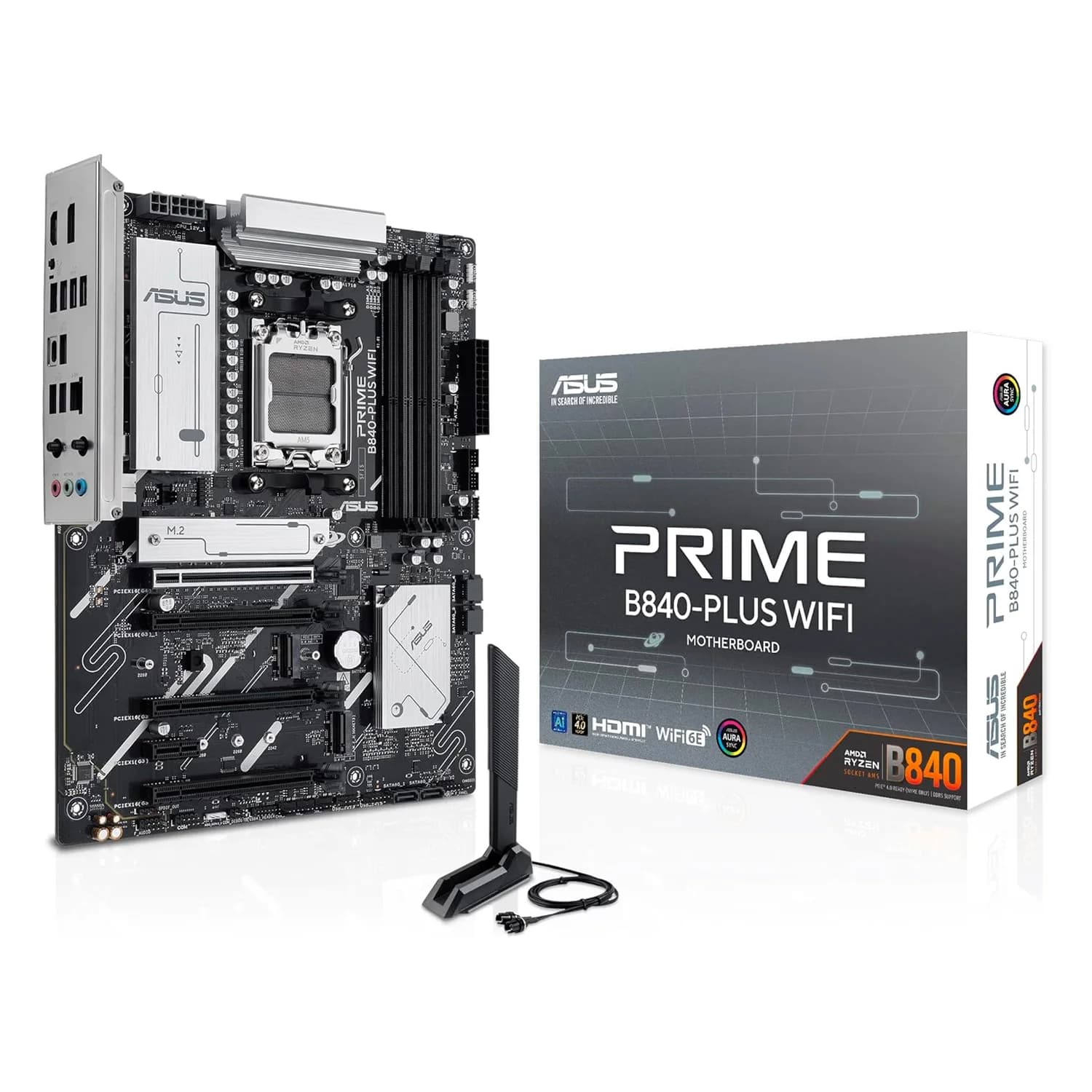AMD Placa Mãe Asus Prime B840-Plus WiFi 4XDDR5 Socket AM5 Chipset AMD B840 ATX