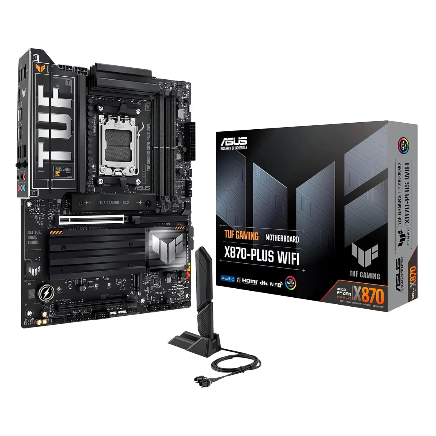 AMD Placa Mãe Asus Tuf Gaming X870E-Plus WiFi 7 Socket AM5 Chipset AMD X870E DDR5 ATX