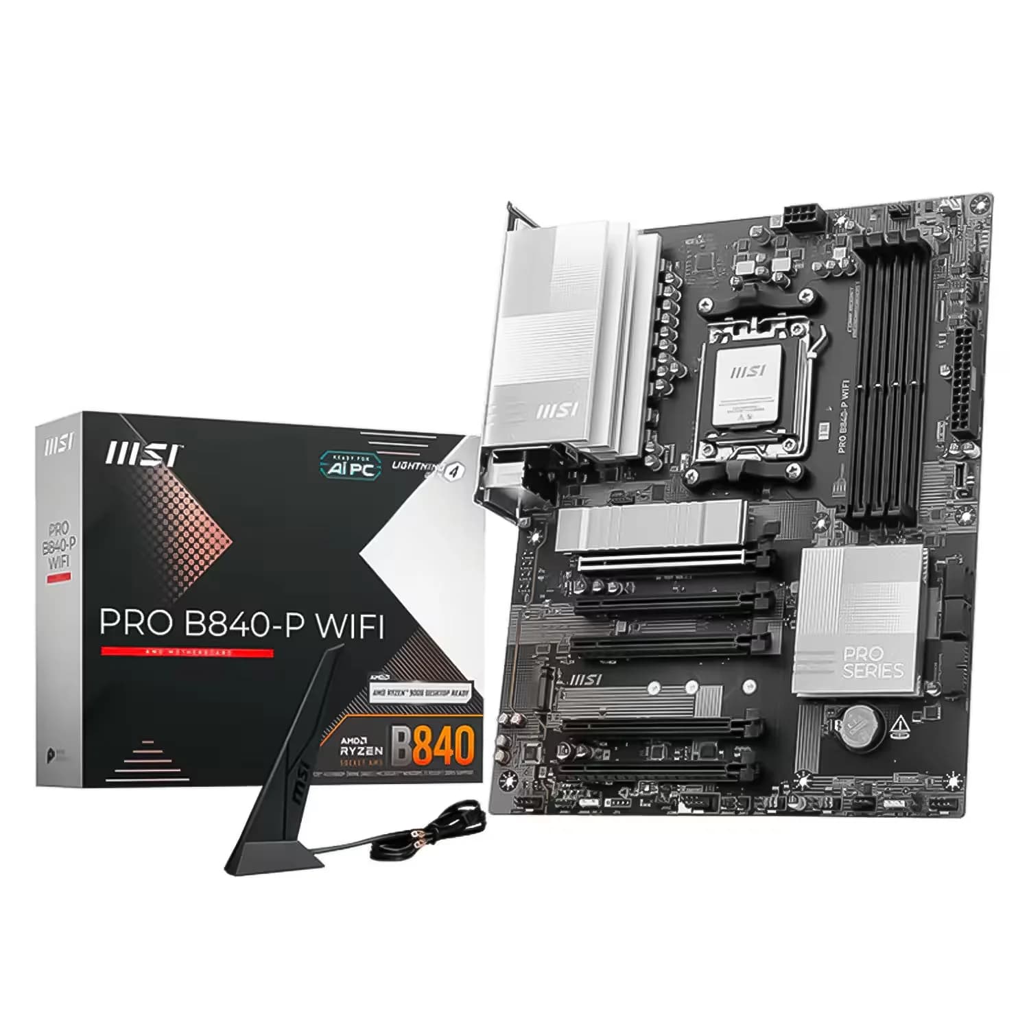 AMD Placa Mãe MSI PRO B840-P Wi-Fi 4XDDR5 Socket AM5 Chipset AMD B840 ATX